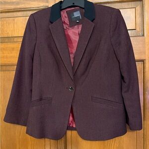 NWOT Burgundy Blazer with Black Collar from The Limited